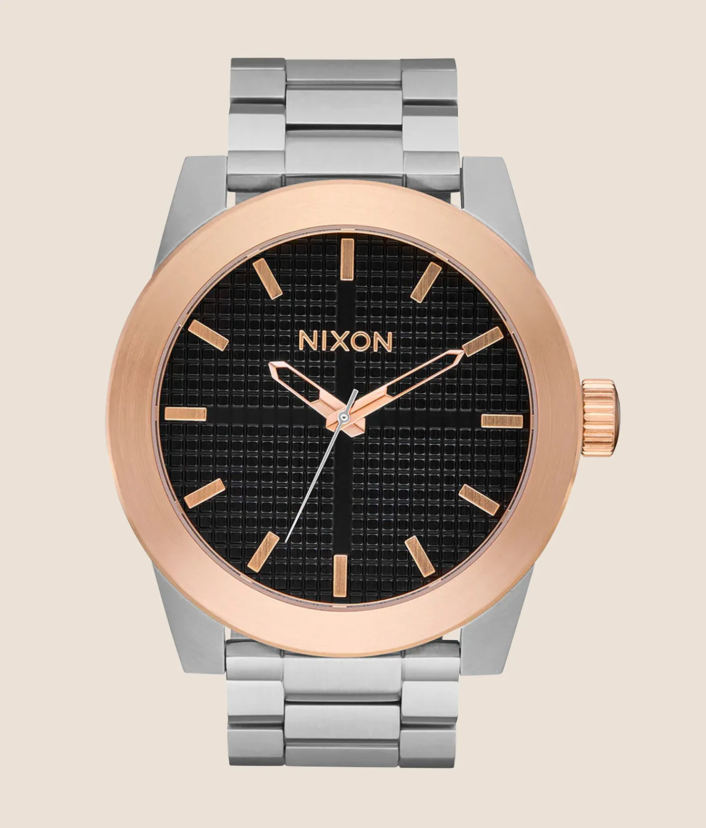 Nixon The Corporal Watch Silver Rose Gold Black