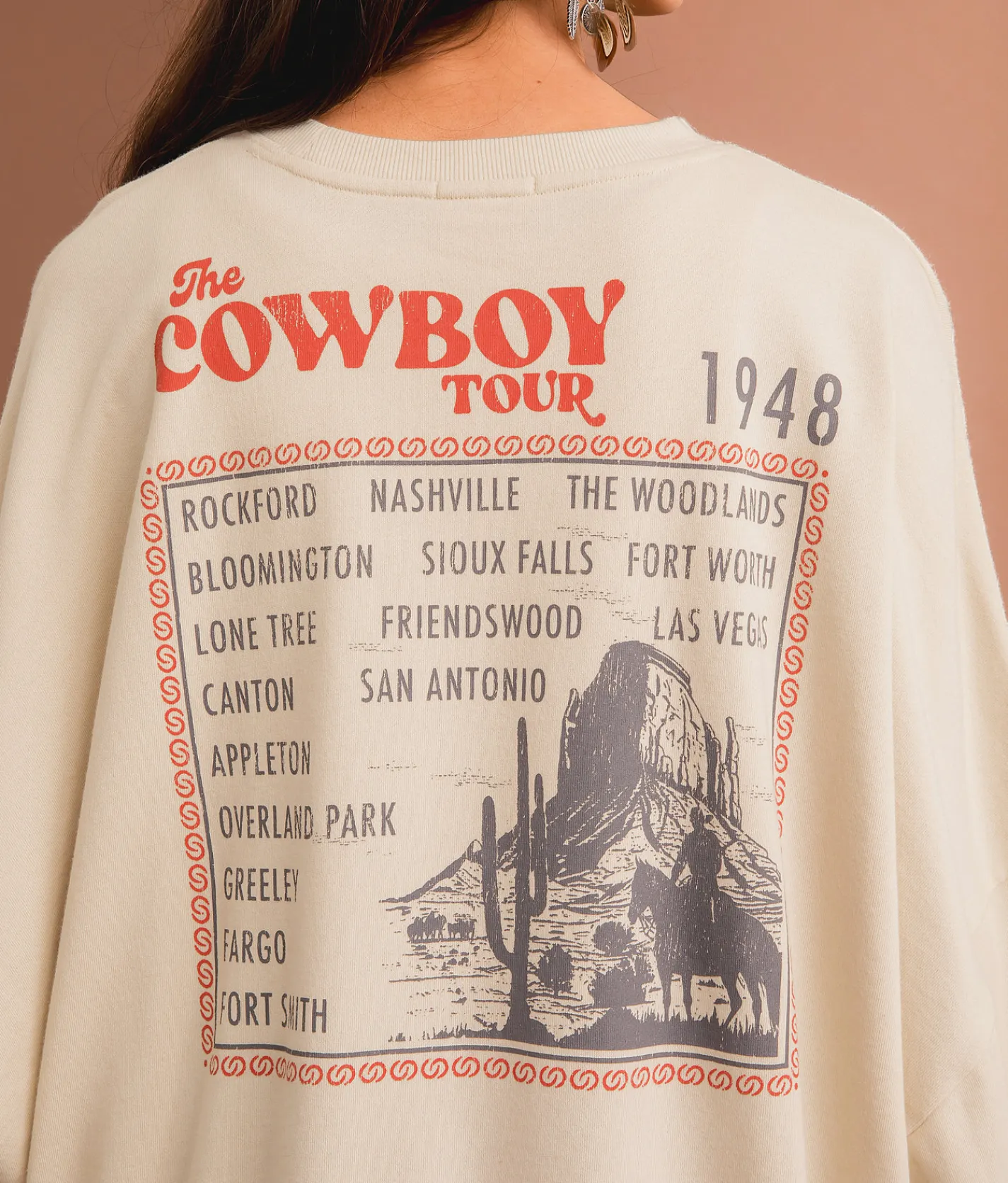 Tops | Sterling & Stitch The Cowboy Tour Oversized Pullover Birch