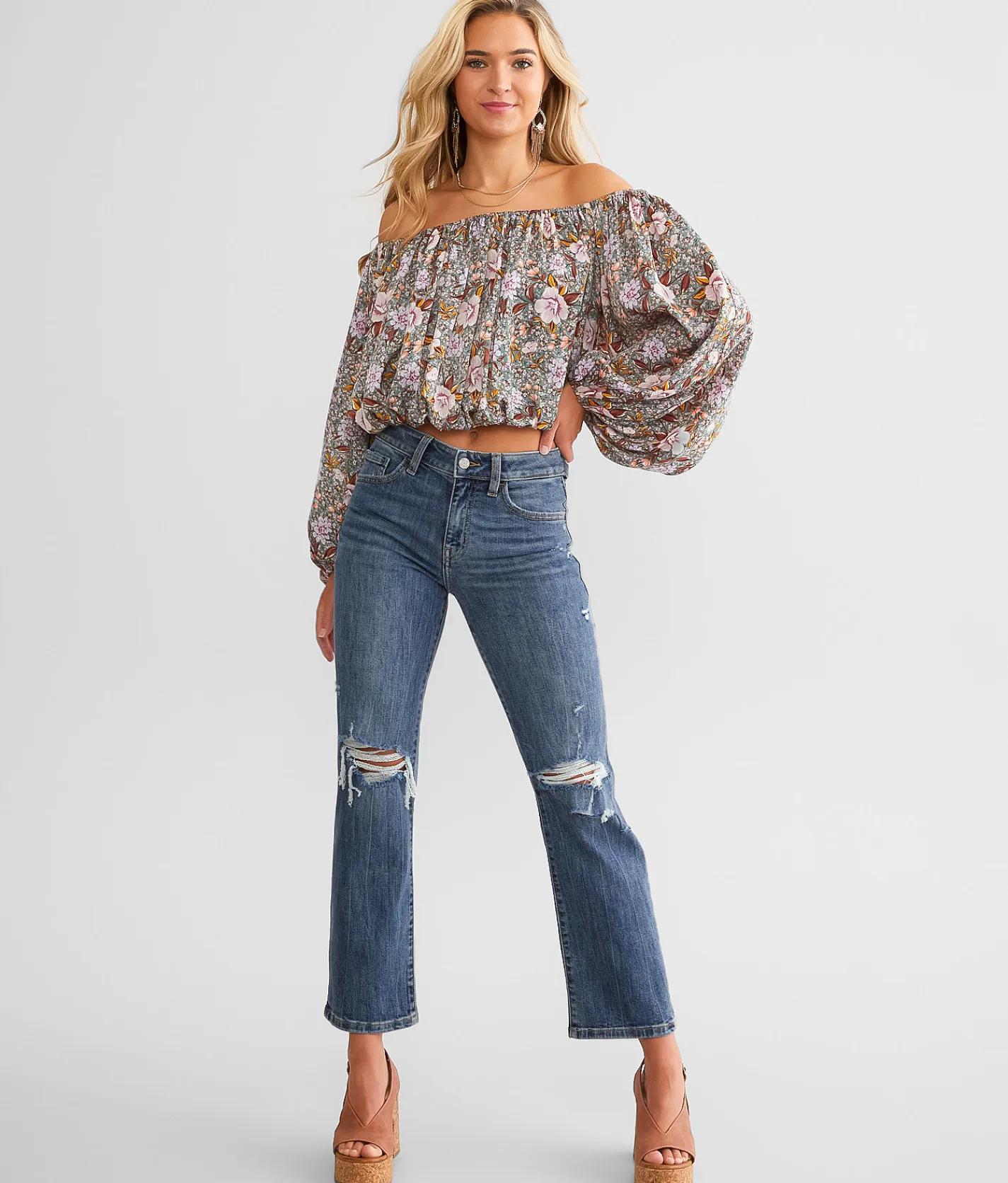 Jeans|Bottoms | Willow & Root The Cropped Everyday Stretch Jean Foxglove