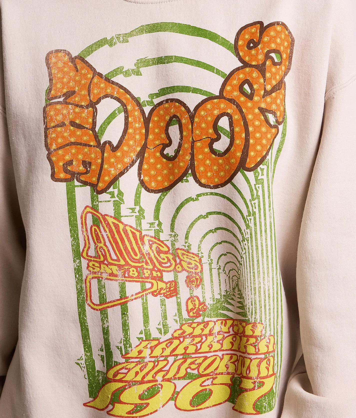Tops | Merch Traffic The Doors Oversized Band Pullover Oatmeal