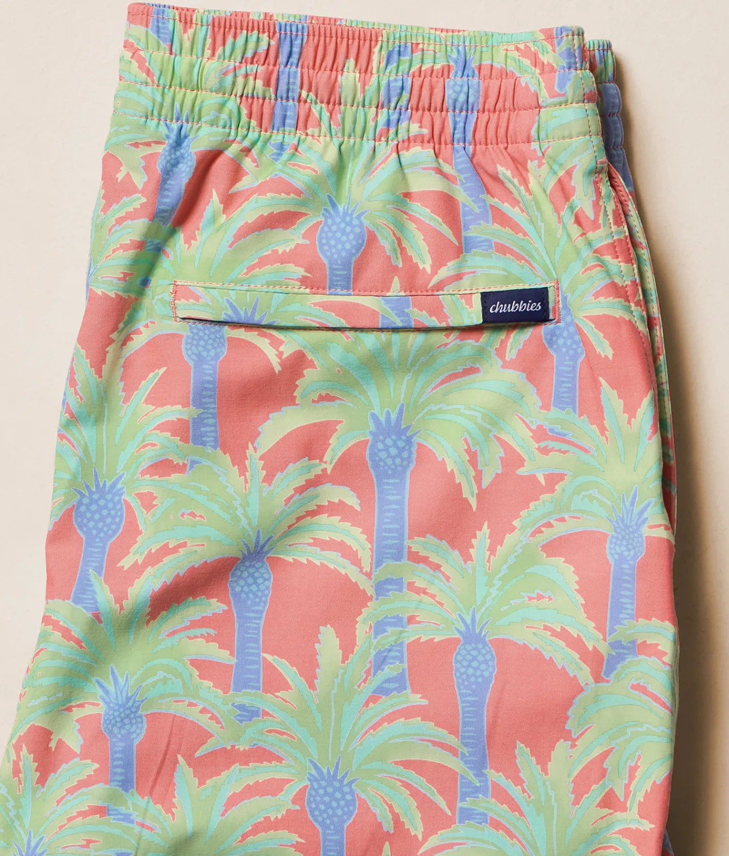 Chubbies The Easy Breezys Stretch Swim Trunks Coral Hot