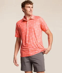 Chubbies The Easygoer Performance Polo Coral Clearance