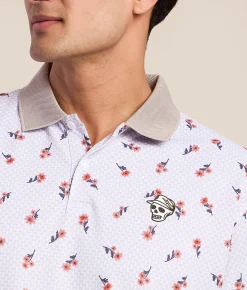 Tops | Devereux Golf The El Bruno Performance Polo Mineral White