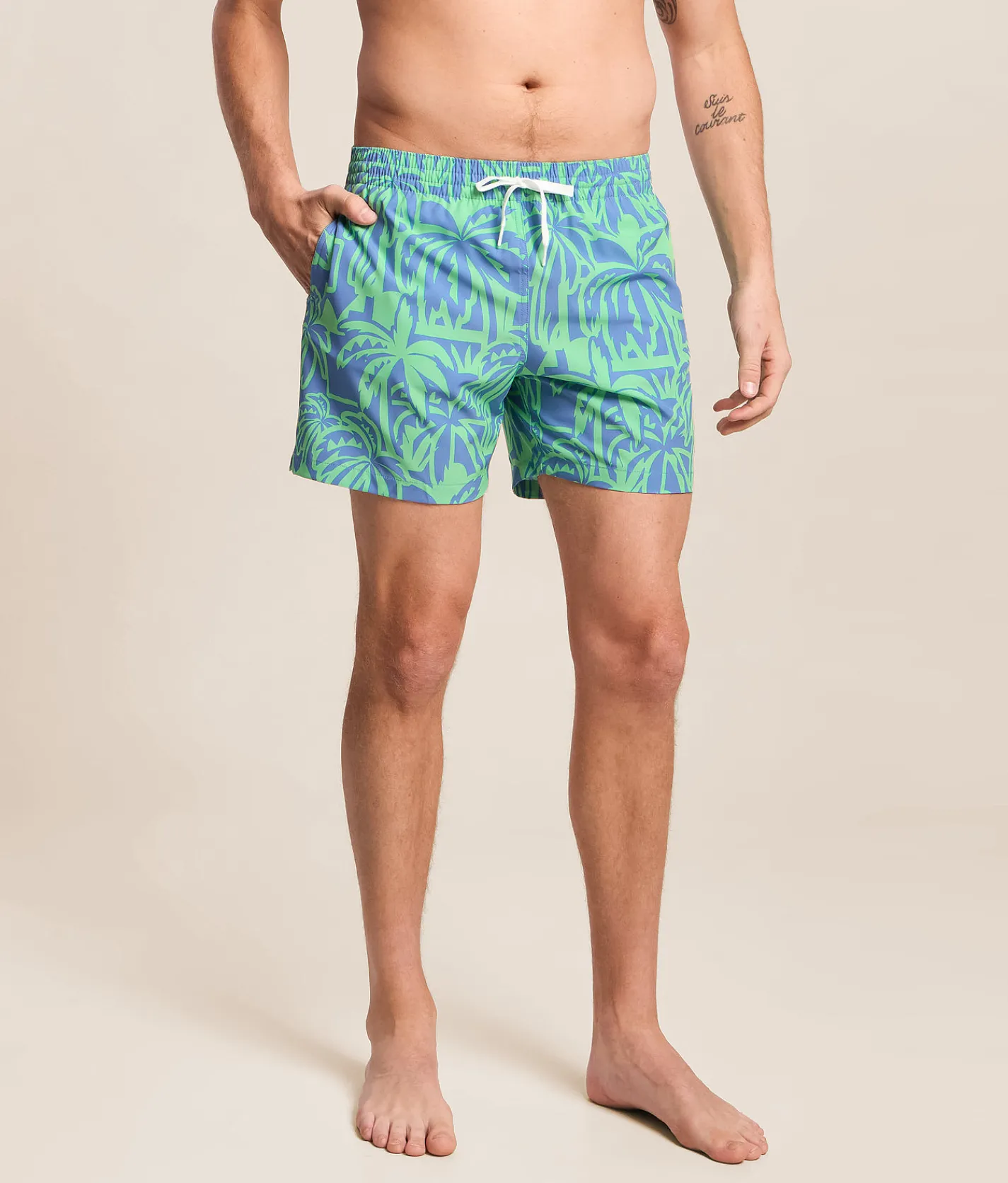 Chubbies The Frond Farewell Stretch Swim Trunks Bright Green Hot