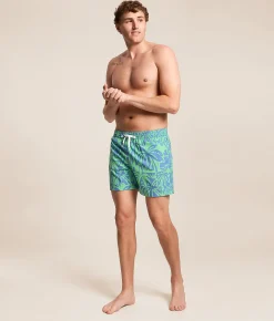 Chubbies The Frond Farewell Stretch Swim Trunks Bright Green Hot
