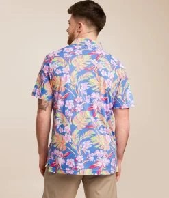 Activewear | Chubbies The Garden Glow Performance Polo Medium Blue