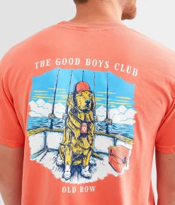 Old Row The Good Boys Club Deep Sea T-Shirt Bright Salmon