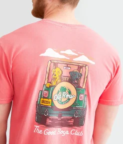 Graphic T-Shirts | Old Row The Good Boys Club Jeep Dog T-Shirt Watermelon