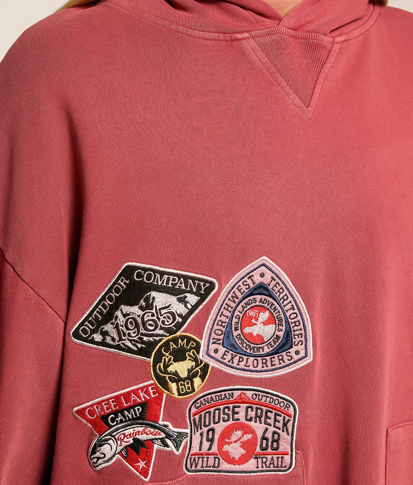 Tops | Modish Rebel The Great Outdoors Hooded Sweatshirt Washed Red