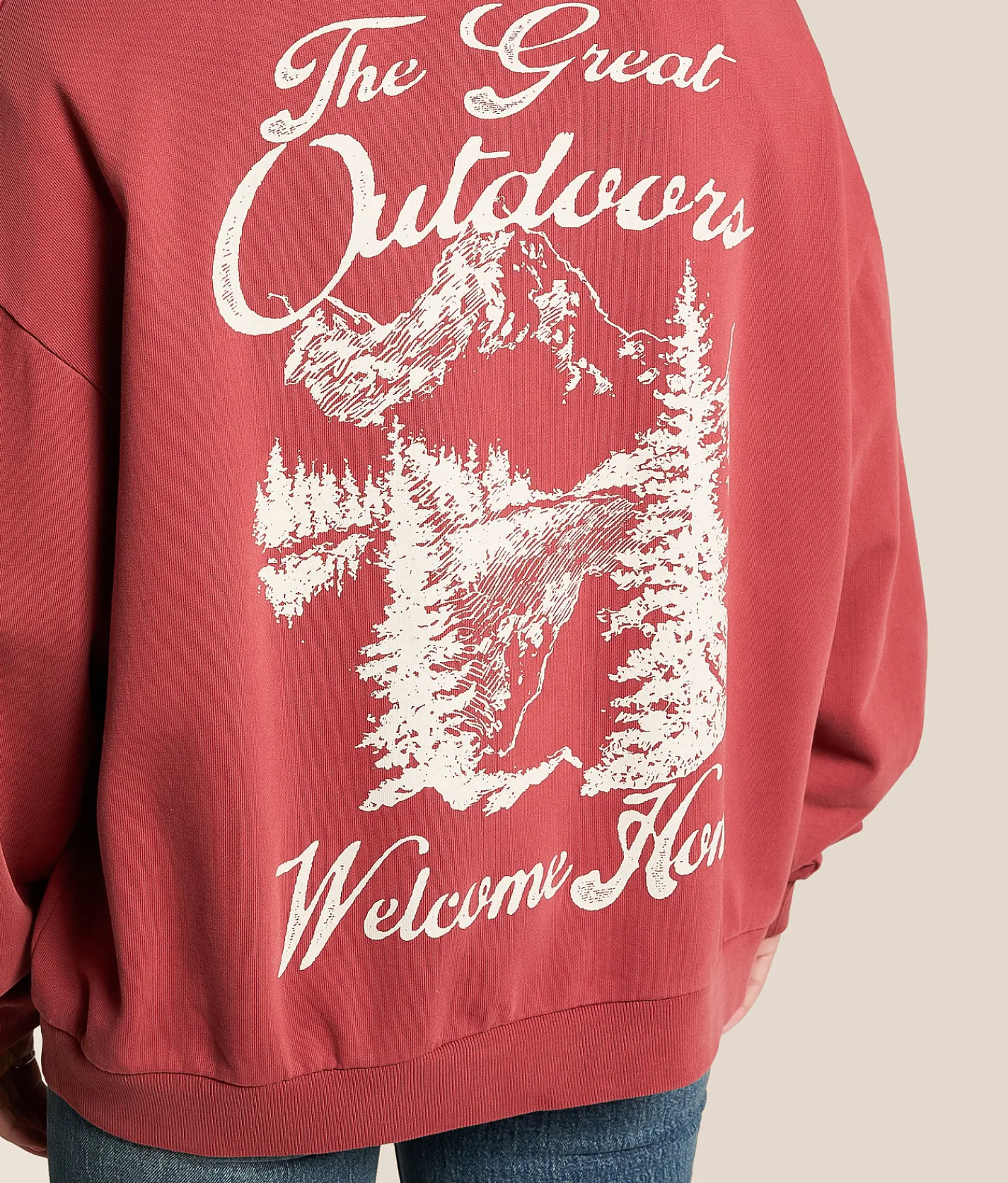 Tops | Modish Rebel The Great Outdoors Hooded Sweatshirt Washed Red