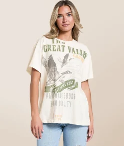 Modish Rebel The Great Valley T-Shirt Cream