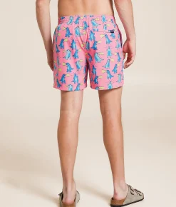 Chubbies The Hear Me Roars Stretch Swim Trunks Bright Pink Hot