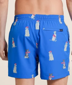 Chubbies The I Let The Dogs Out Stretch Swim Trunks Bright Blue New