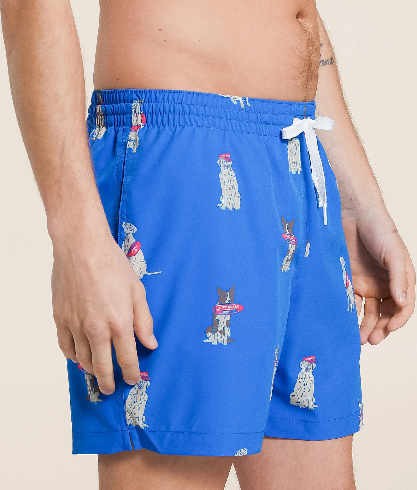 Chubbies The I Let The Dogs Out Stretch Swim Trunks Bright Blue New