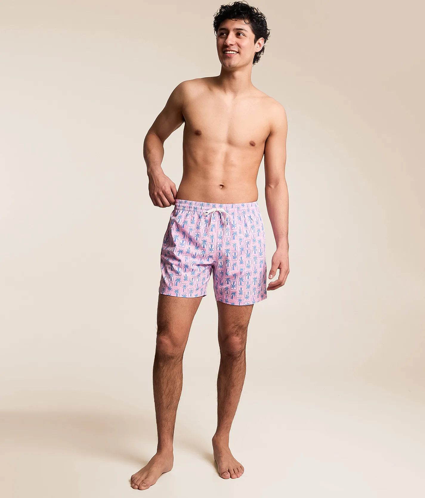 Bottoms|Swimwear | Chubbies The Miami Mosaic Stretch Swim Trunks Optic White