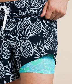 Bottoms | Chubbies The Midnight Thigh-N Stretch Swim Trunks Black Pattern Based PL