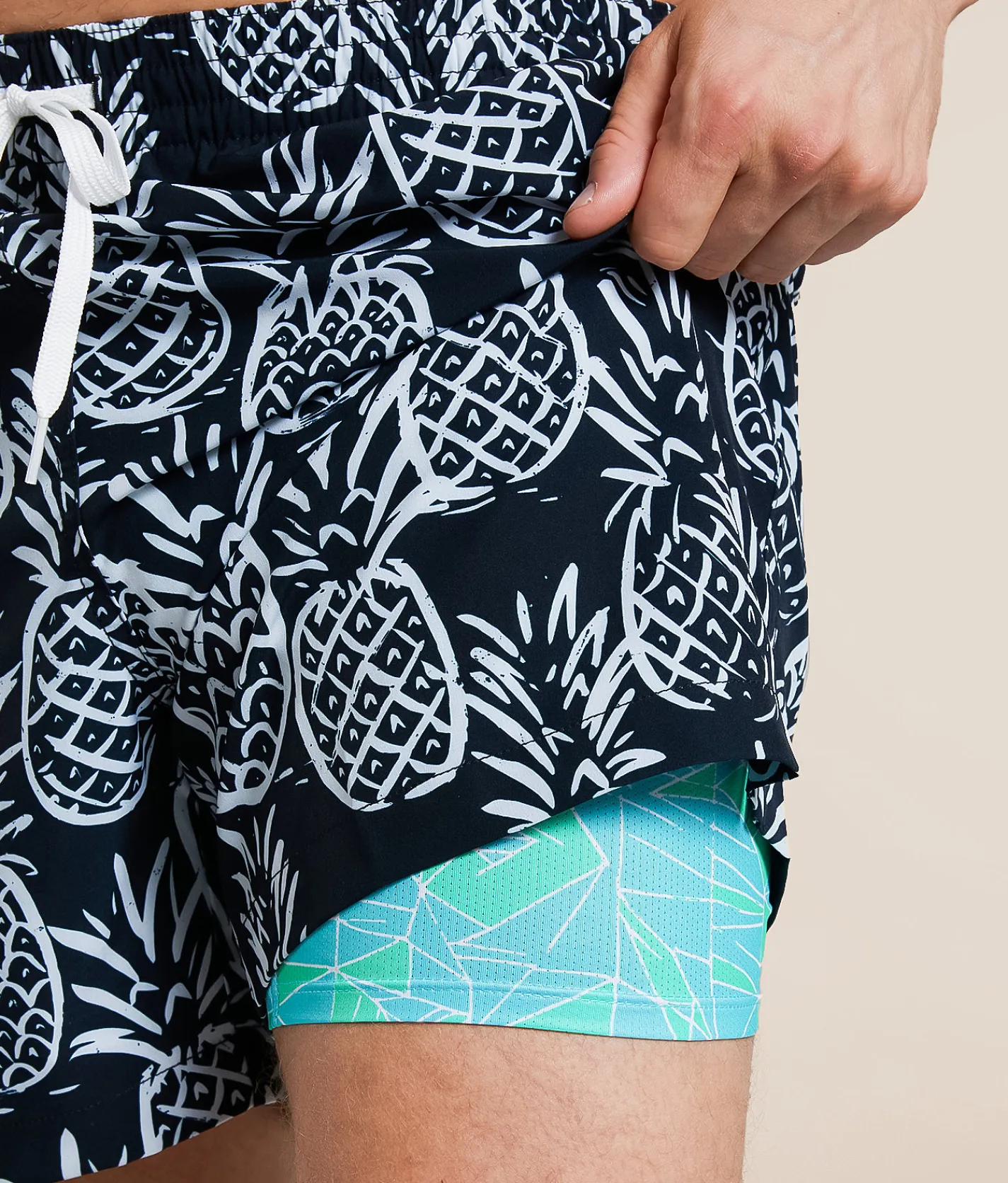 Bottoms | Chubbies The Midnight Thigh-N Stretch Swim Trunks Black Pattern Based PL