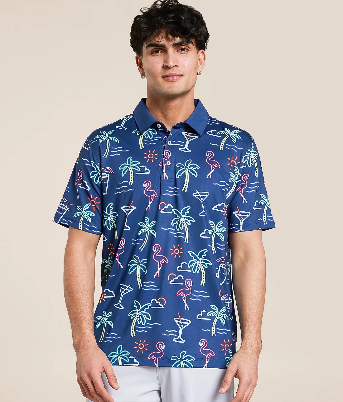 Tops | Chubbies The Neon Light Performance Polo Navy