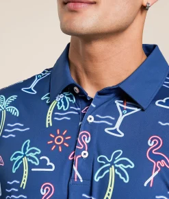 Tops | Chubbies The Neon Light Performance Polo Navy