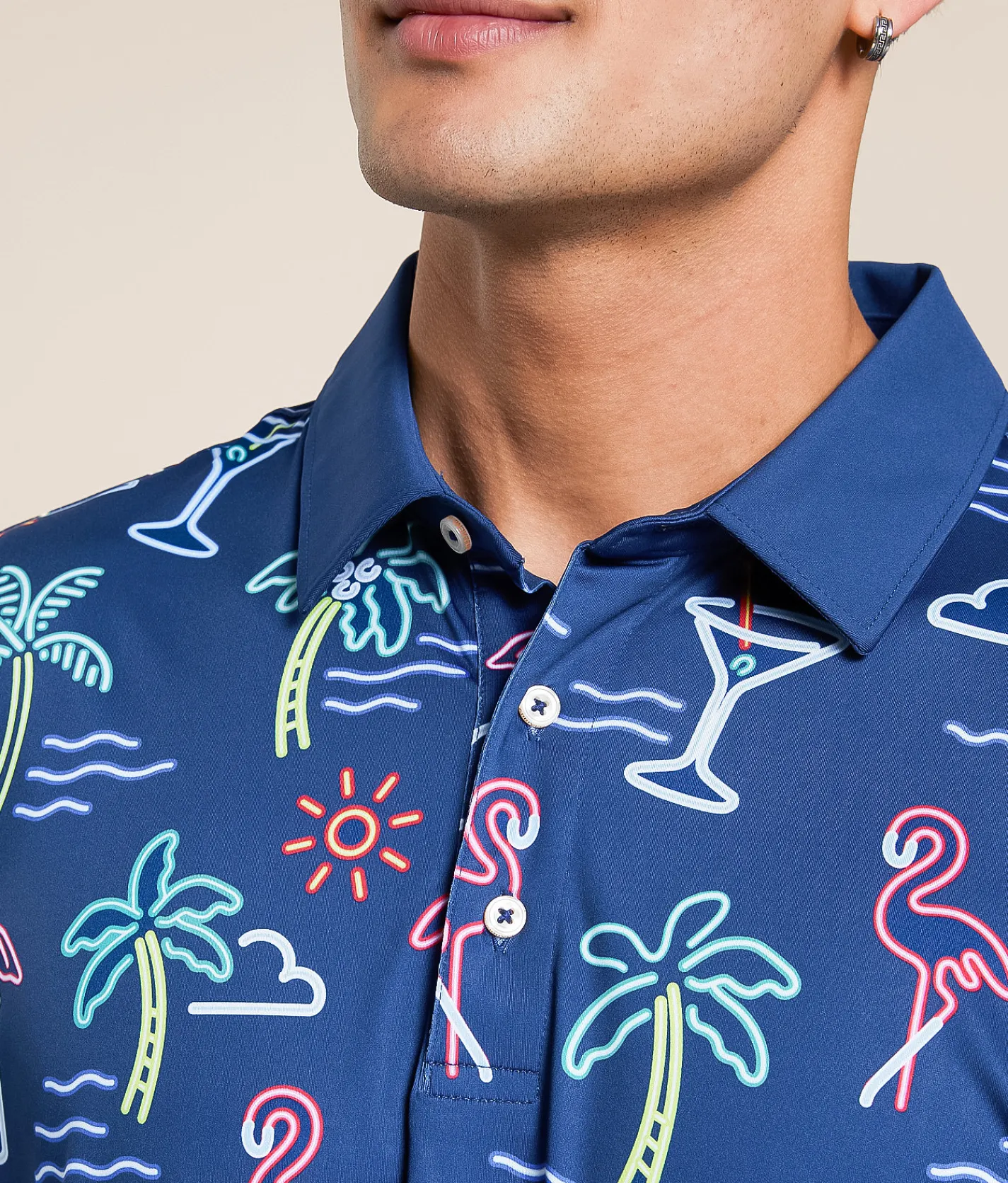 Tops | Chubbies The Neon Light Performance Polo Navy