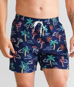 Chubbies The Neon Lights Stretch Swim Trunks Navy Discount
