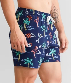 Chubbies The Neon Lights Stretch Swim Trunks Navy Discount