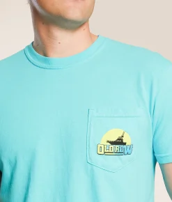 Old Row The Neon Sunset T-Shirt Blue Lagoon Clearance