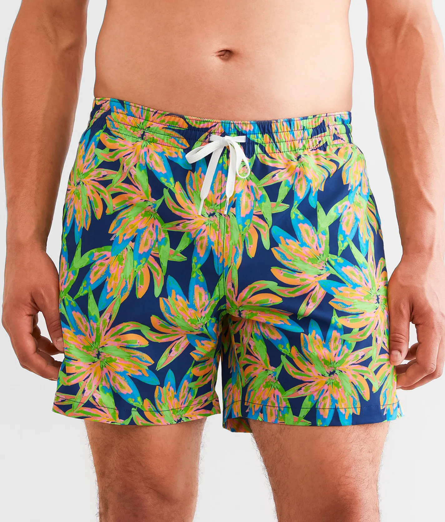 Chubbies The Ocean Flowers Stretch Swim Trunks Bright Green Pattern Ba Best