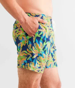 Chubbies The Ocean Flowers Stretch Swim Trunks Bright Green Pattern Ba Best