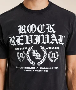 Graphic T-Shirts | Rock Revival Theo T-Shirt Bleach Spray Black
