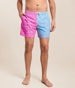 Chubbies The Pacific Grids Stretch Swim Trunks Bright Pink Discount