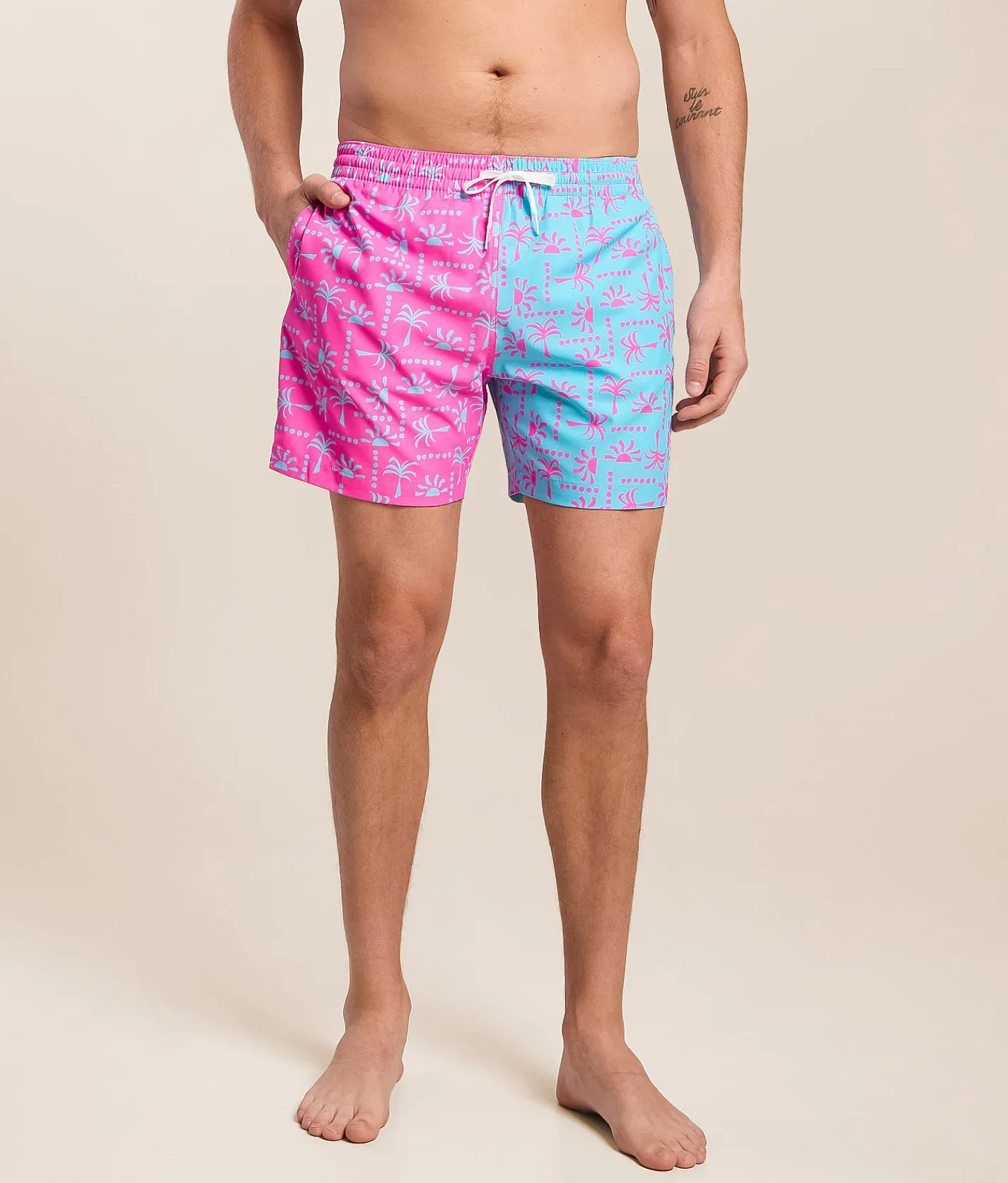 Chubbies The Pacific Grids Stretch Swim Trunks Bright Pink Discount