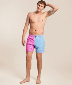 Chubbies The Pacific Grids Stretch Swim Trunks Bright Pink Discount