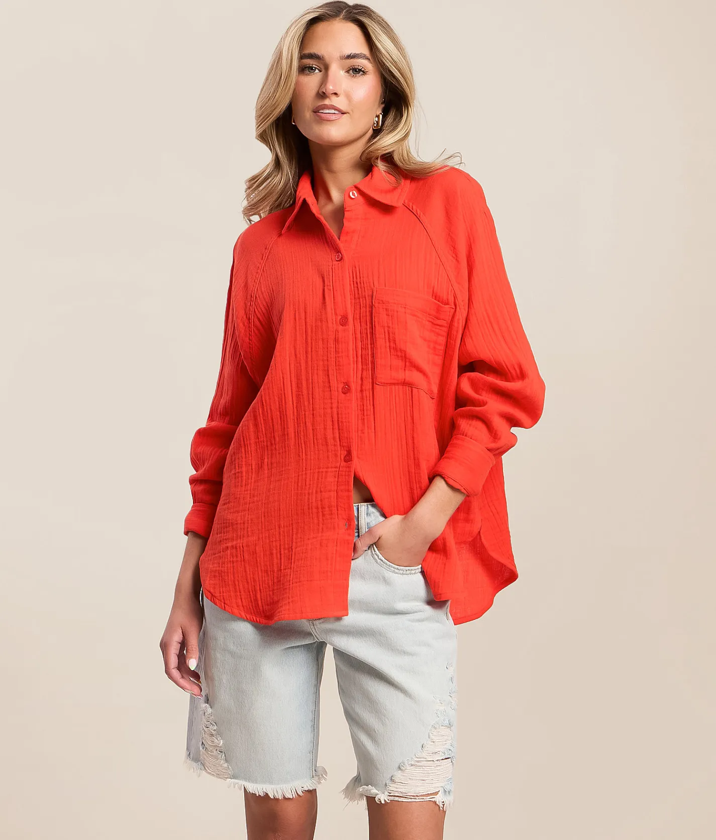 Tops | Z Supply The Perfect Airy Blouse Lychee