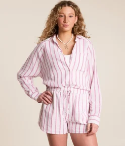 Z Supply The Perfect Line Blouse Spanish Rose Best