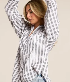 Z Supply The Perfect Striped Shirt Island Coconut Hot