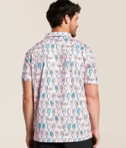 Flomotion The Pickled Palm Performance Polo Light Pink Sale