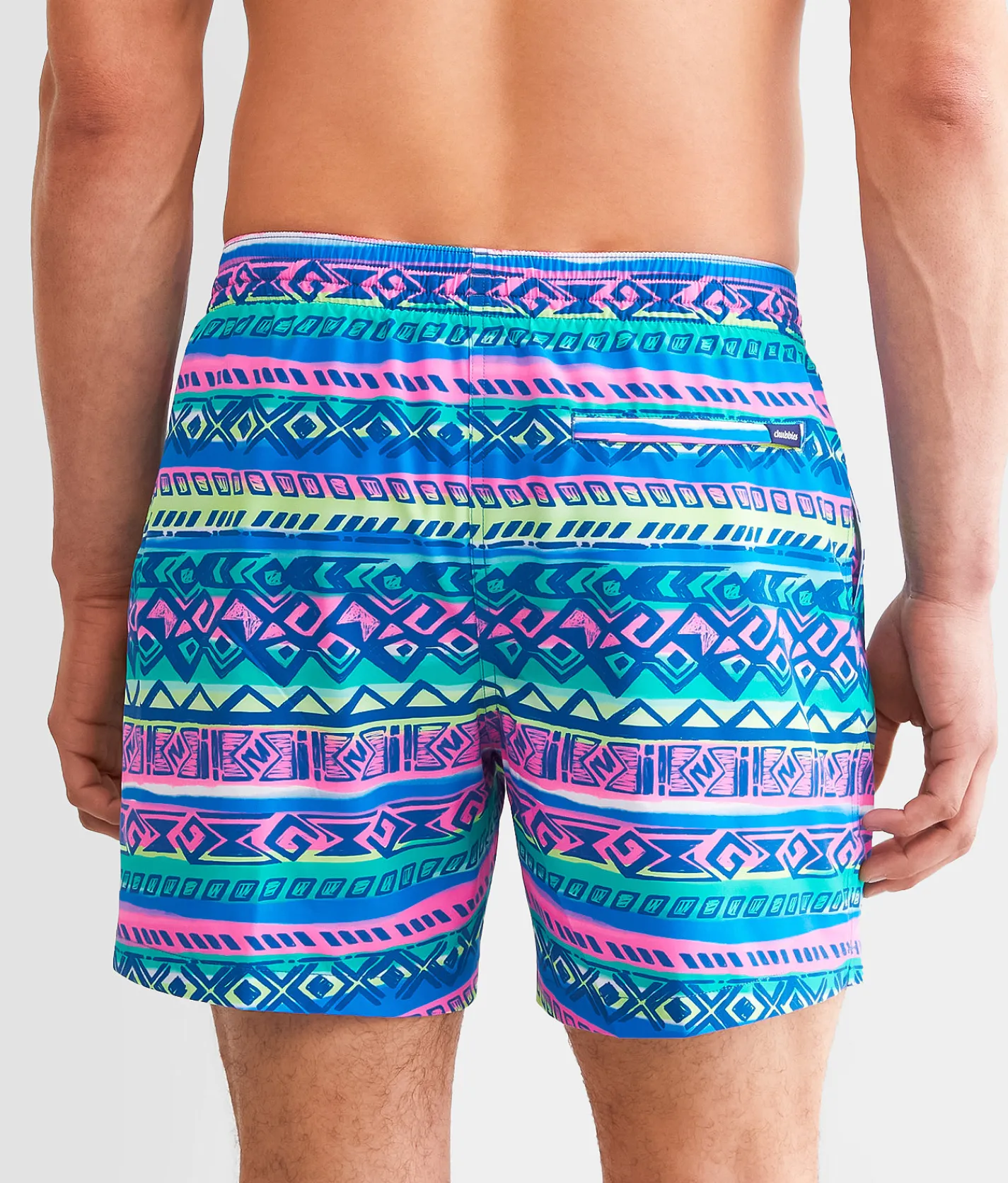 Bottoms|Swimwear | Chubbies The Retronators Stretch Swim Trunks Teal Striped