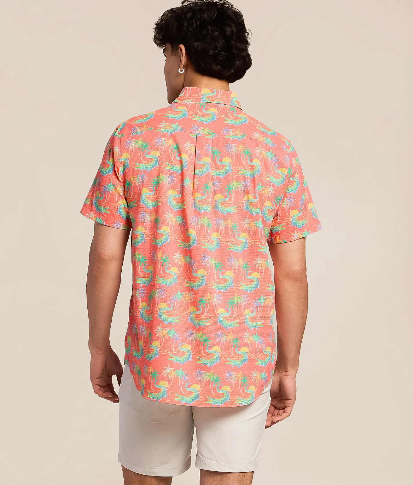 Tops | Chubbies The Rock-A-Croc Performance Stretch Shirt Coral