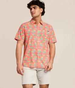 Tops | Chubbies The Rock-A-Croc Performance Stretch Shirt Coral