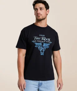 CVLA The Rock The Peoples Champ T-Shirt Black New