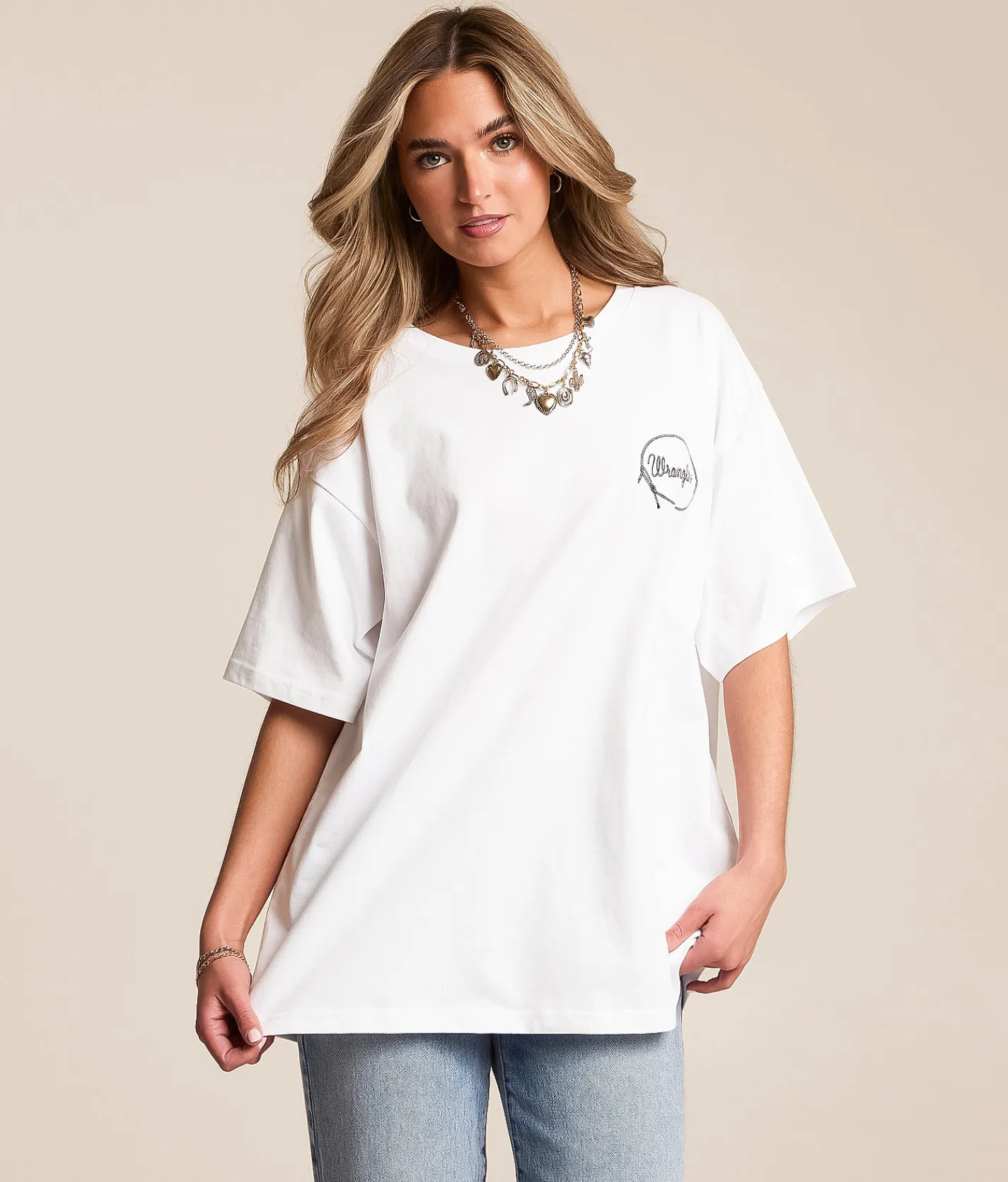 Wrangler® The Rodeo Oversized T-Shirt Bright White Outlet