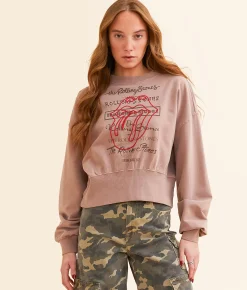 Tops | Life Clothing The Rolling Stones Band Cropped Pullover Peppercorn
