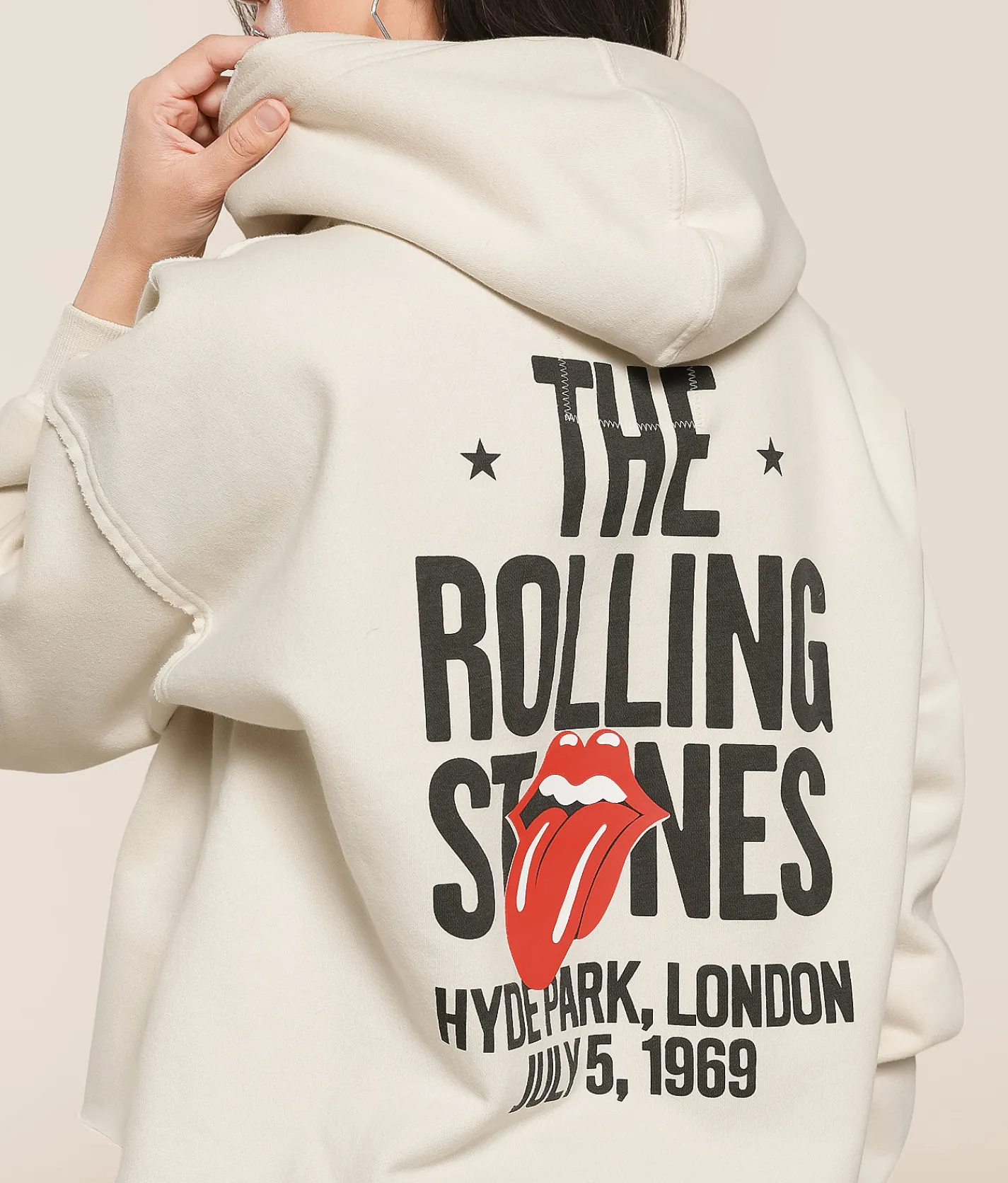 Tops | Life Clothing The Rolling Stones Band Hooded Sweatshirt Natural