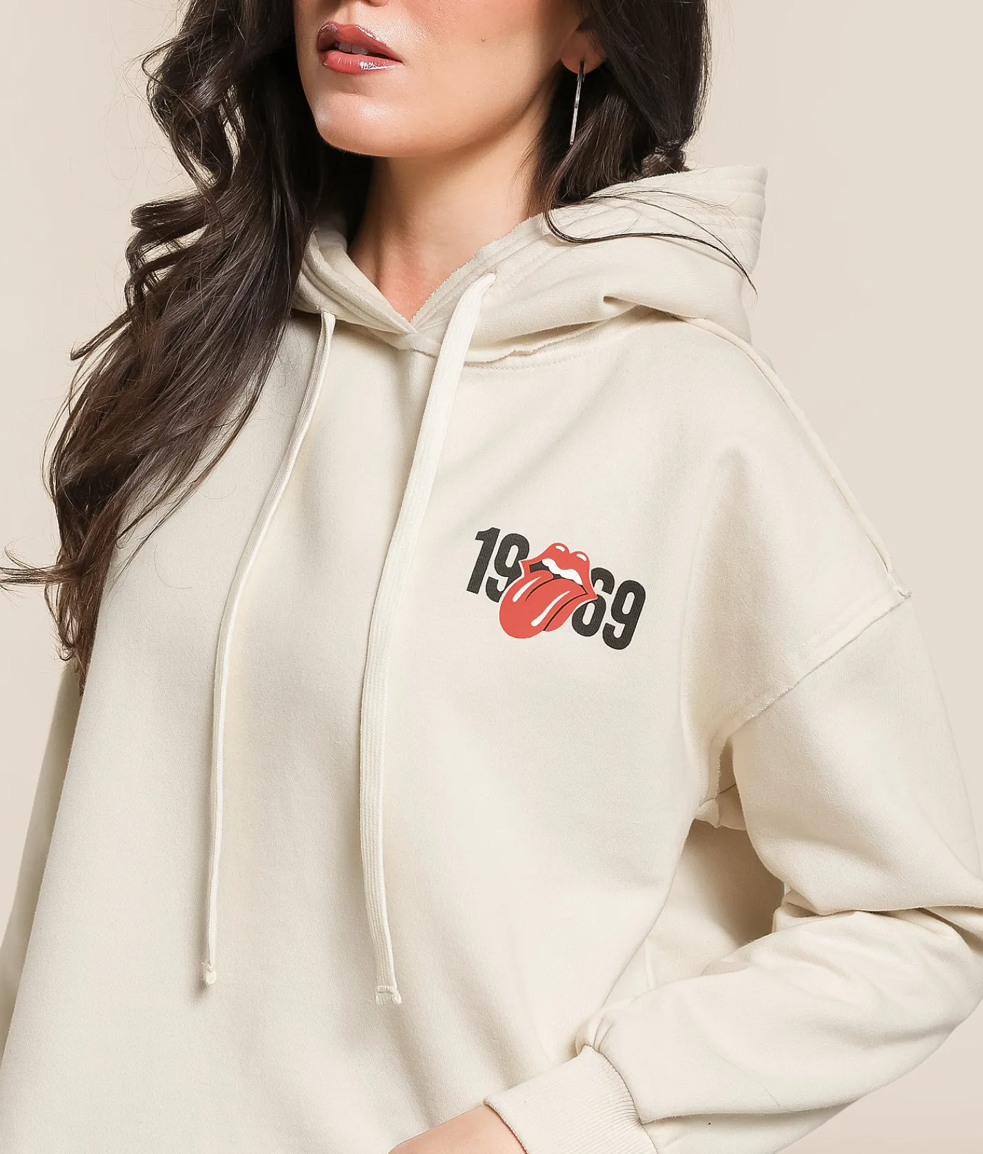 Tops | Life Clothing The Rolling Stones Band Hooded Sweatshirt Natural