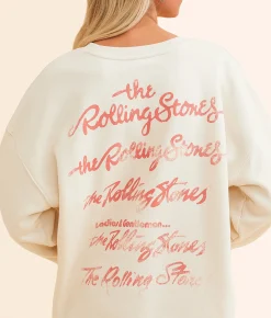 Goodie Two Sleeves The Rolling Stones Band Pullover Whitecap Gray Clearance