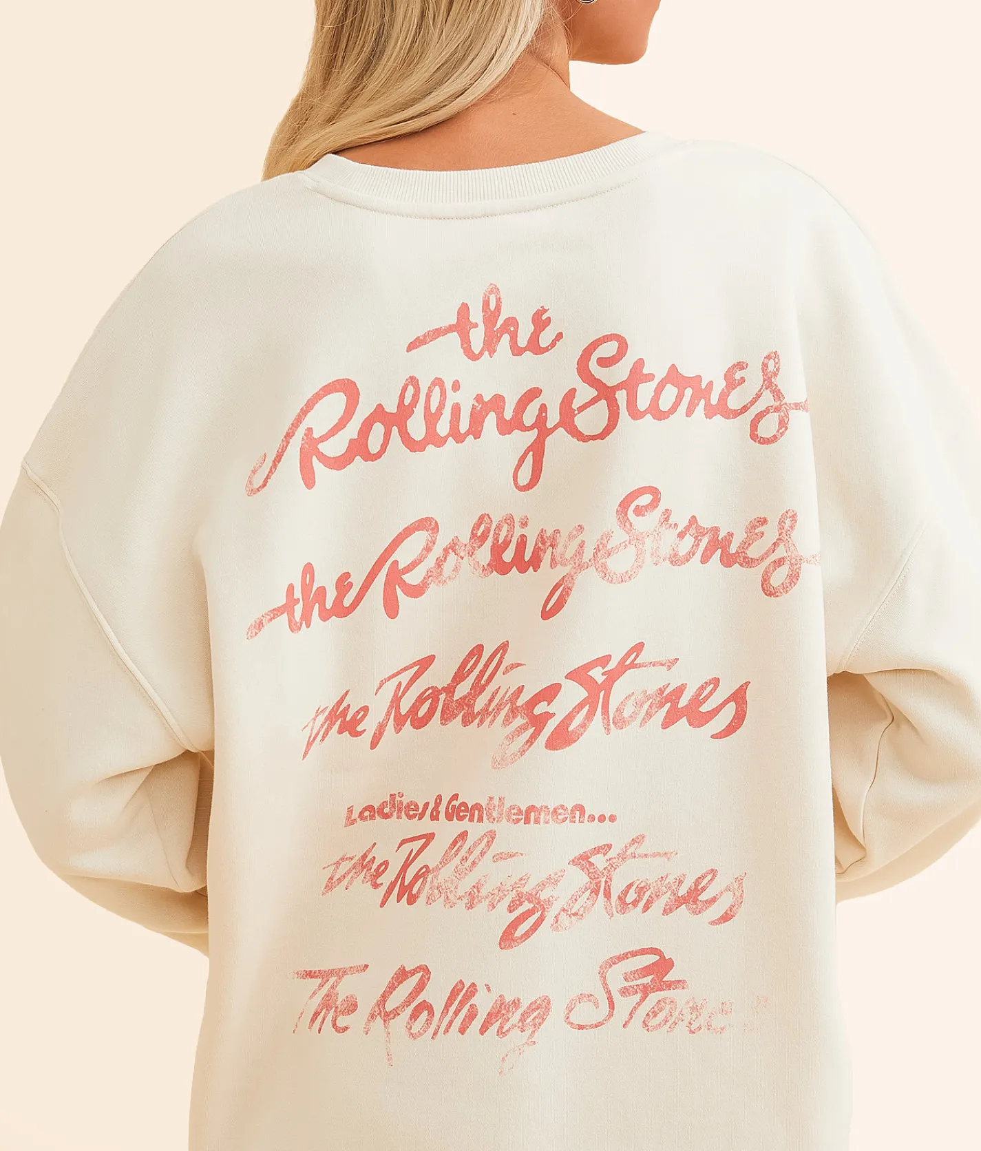 Goodie Two Sleeves The Rolling Stones Band Pullover Whitecap Gray Clearance