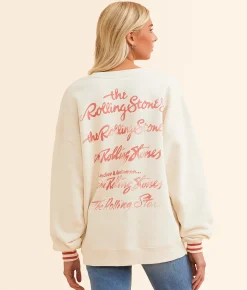 Goodie Two Sleeves The Rolling Stones Band Pullover Whitecap Gray Clearance