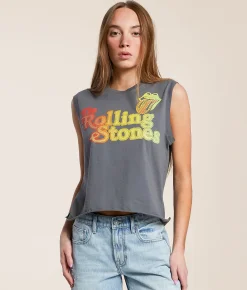 Tops | Life Clothing The Rolling Stones Band Tank Top Washed Black