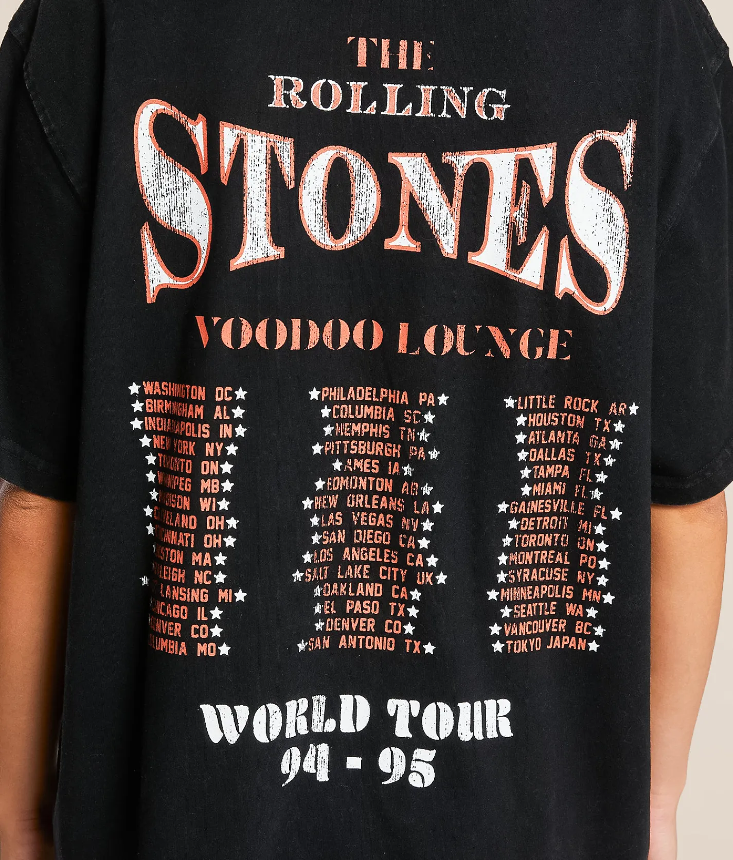Life Clothing The Rolling Stones Oversized Band T-Shirt Black
